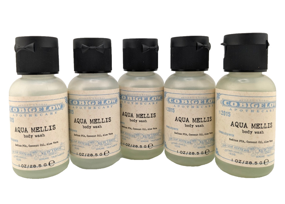 (Lot of 5) C.O. Bigelow Aqua Mellis Body Wash 1 floz / 28.5g Each Coconut Aloe